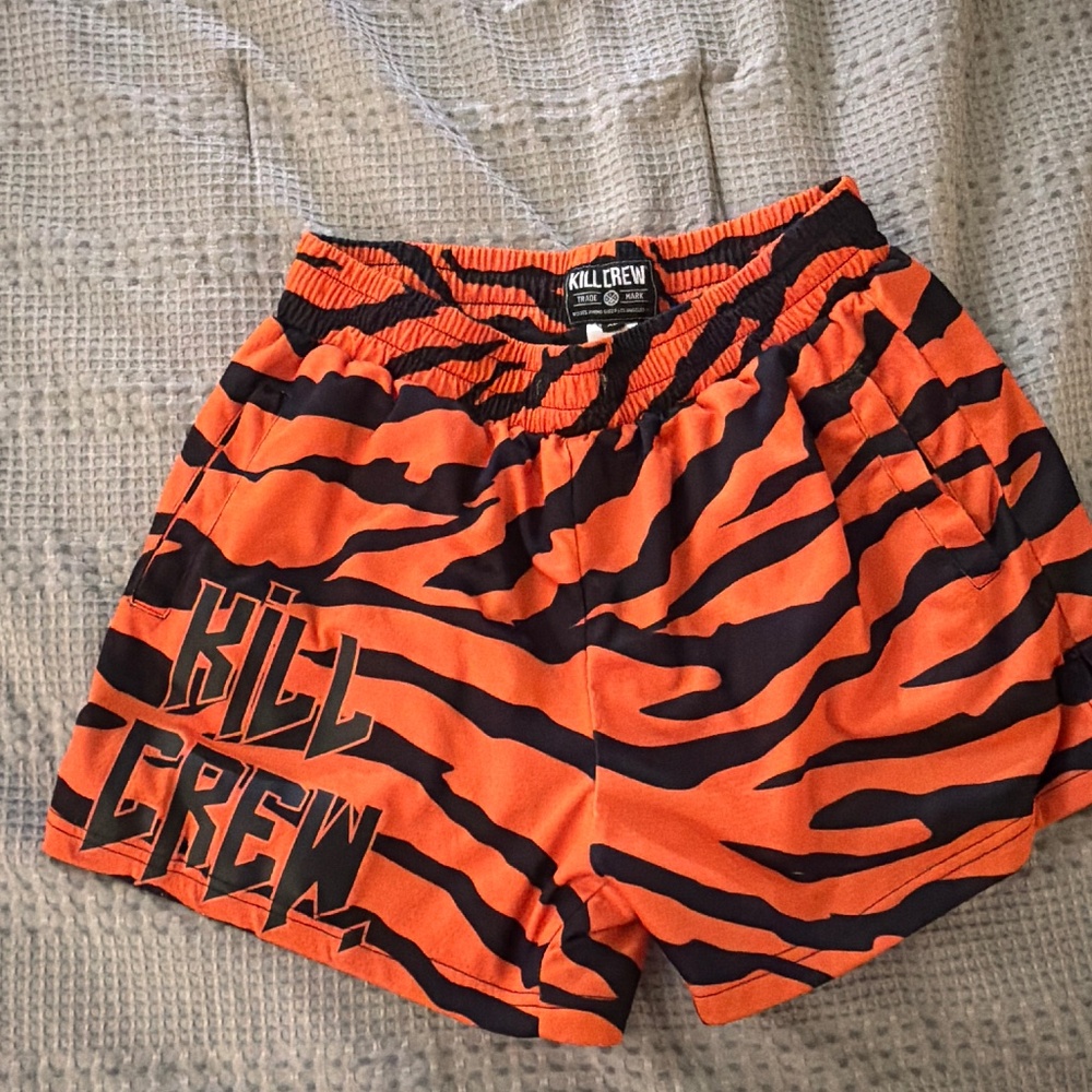 Kill Crew Muay Thai shorts XL tiger print unisex martial arts boxing mma